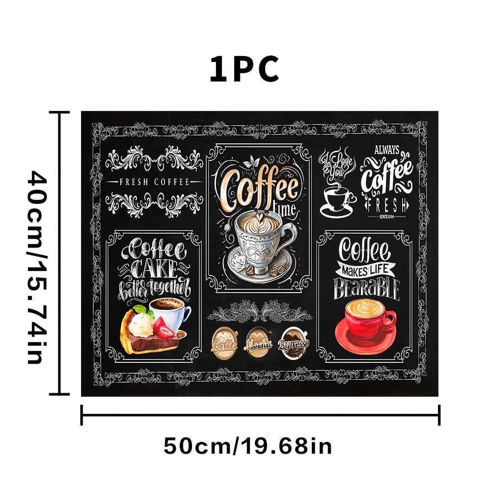 1 Stück Kaffee-Trockenmatte aus Gummi mit Retro-Kaffeegeschirr für Cafés, Küchenteppich, Geschirr, langlebige Kieselalgen-Schlamm-Tischmatte, Haustier-Kaffeegeschirr-Matte