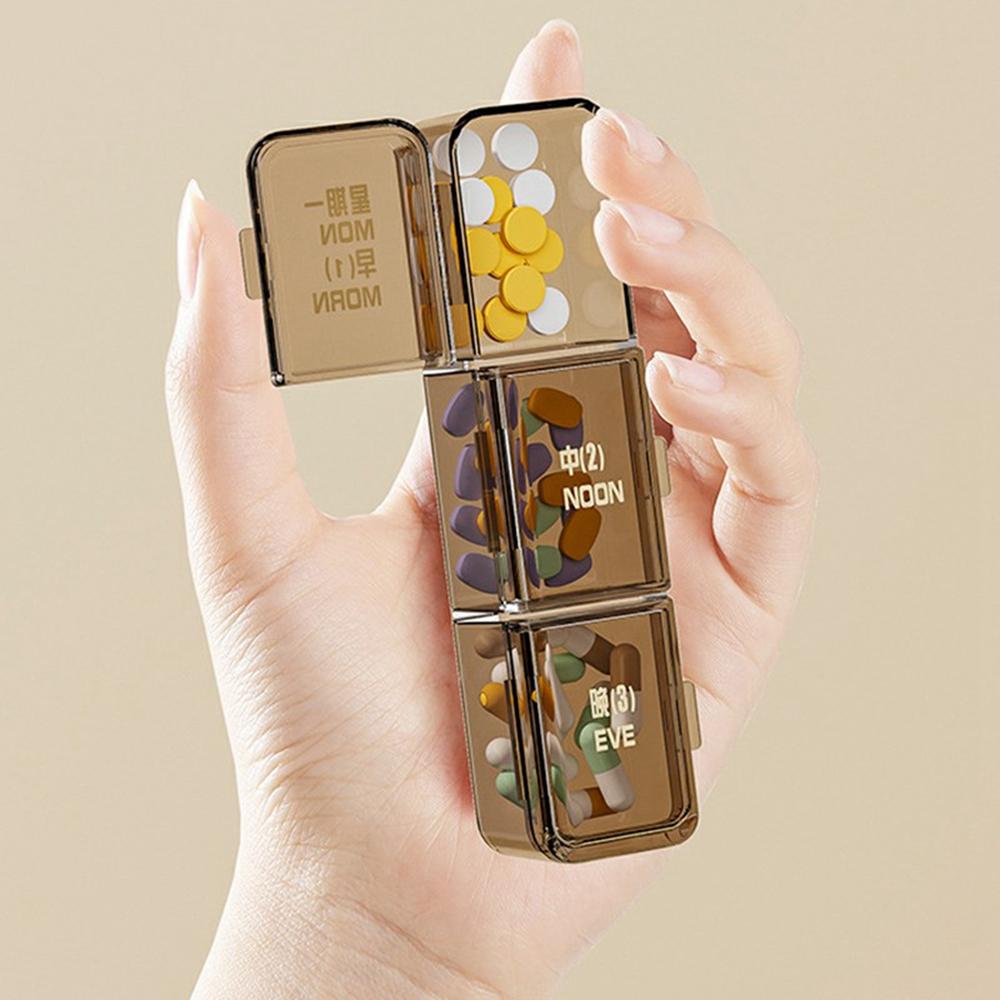 Pill Organizer 7 Day Weekly Medicine Box Portable Pill Container with Lid Multi Compartment for Travel/Home