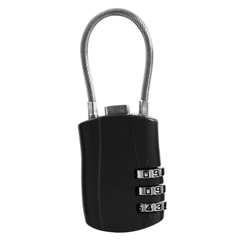 Kombinacyjny zamek celny TSA do walizki/torby podróżnej - Kłódka z linką stalową 02ST