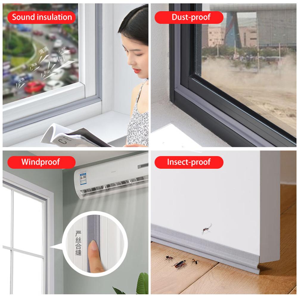 Bottom For Sliding Window Door Gap Sealer Self Adhesive Tape Dust Stopper Window Sealing Strip