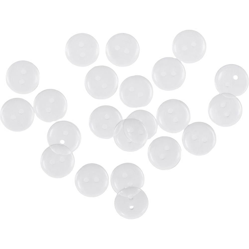 Clear Clear  Buttons 12.5mm 2 Hole Craft Buttons 12.5mm Round Transparent  Sewing