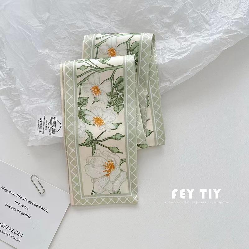 Multifunctional Flower Printed Hair Band Headwear Scarves 6.5cm*90cm