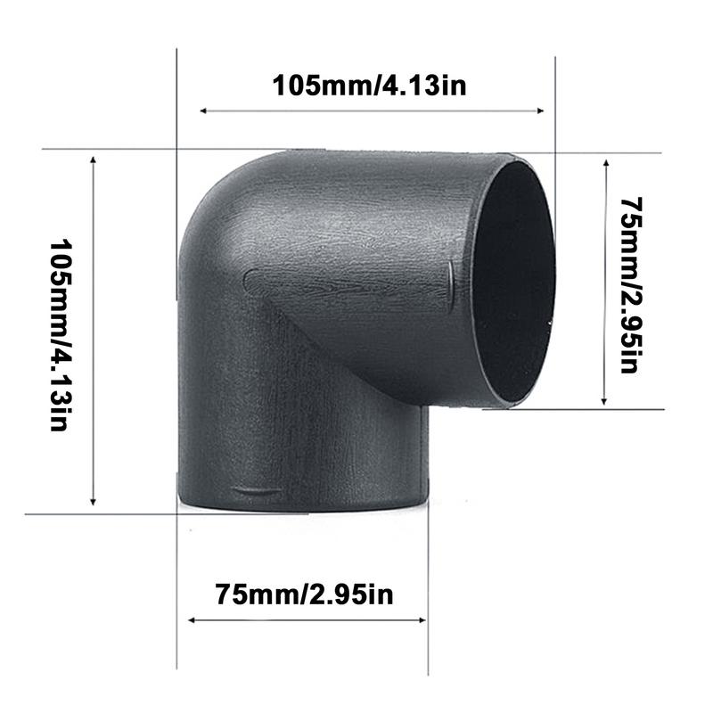 8KW/5KW/2KW Car Heater Air Vent Duct Connector 42/75/90mm Parking Heater Air Vent Ducting L-Shaped Pipe Outlet Exhaust Connector