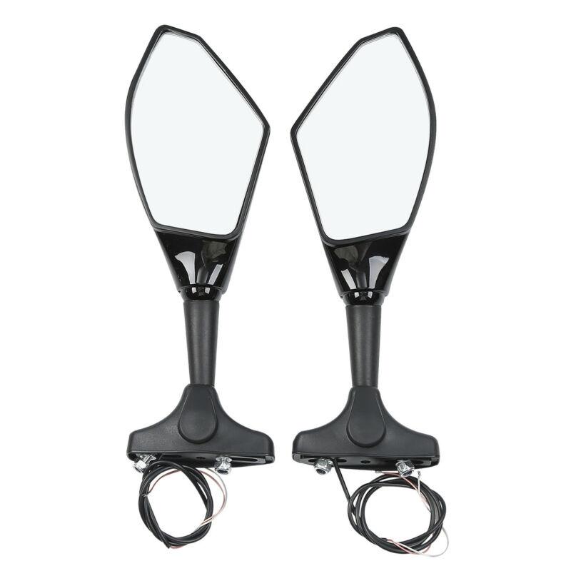 Motorcycle LED Turn Signal View Mirrors For Kawasaki ZX-6R ZX636 ZX6RR ZX10R Yamaha R1 R6 SUZUKI GSXR 600 1000