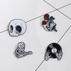 Broche estilo punk mago bruxo crânio vampiro rosa pino de botão jaquetas jeans broches emblema presentes joias góticas dropshipping