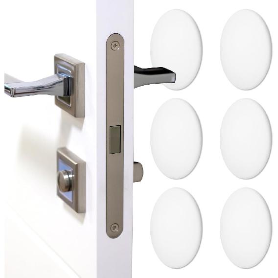 12 Pcs Door Stoppers Door Stops Wall Protector Door Knob Wall Shield White Silicone Doors Protector Round Walls Shield Cushion Doors Knob Walls