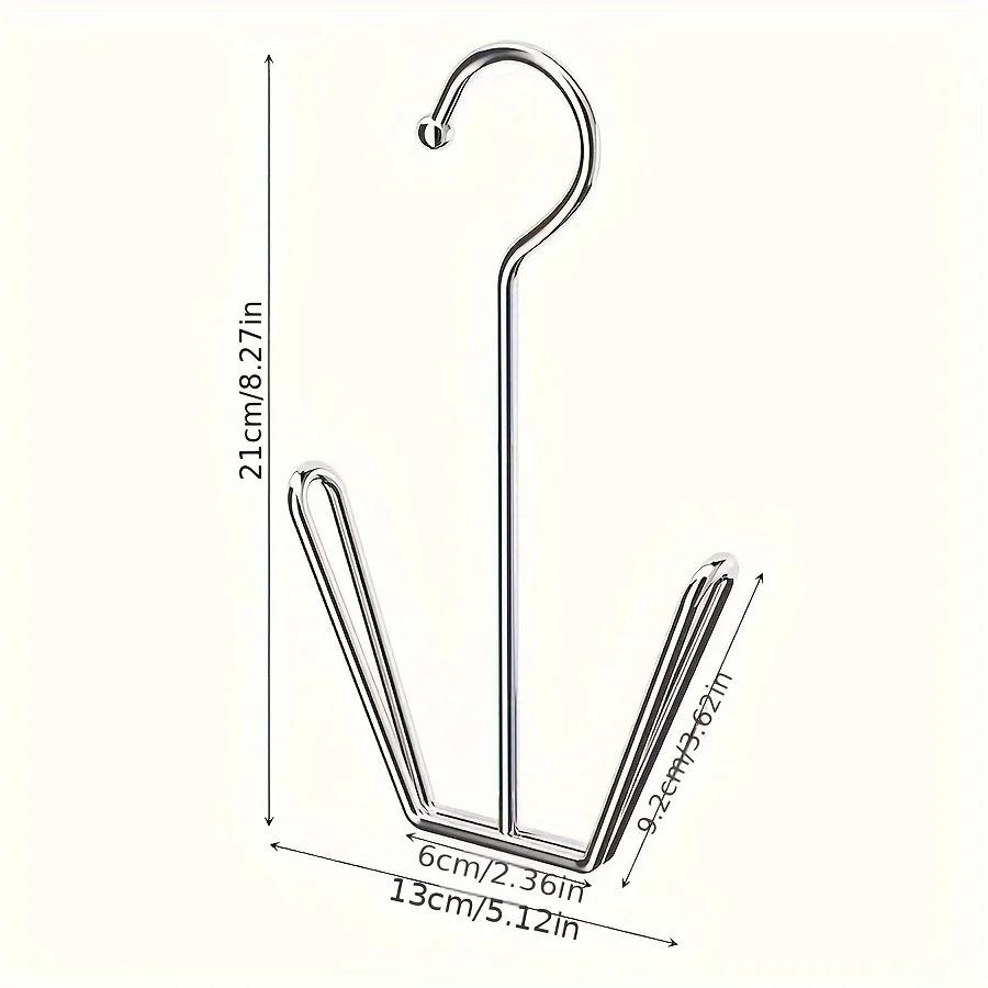 3 Stück/Set Edelstahl Schuhregal Kleiderbügel Metall Aufbewahrungsbox Platzsparend mit Schrankhaken Silber Haushalts Wäsche Zubehör