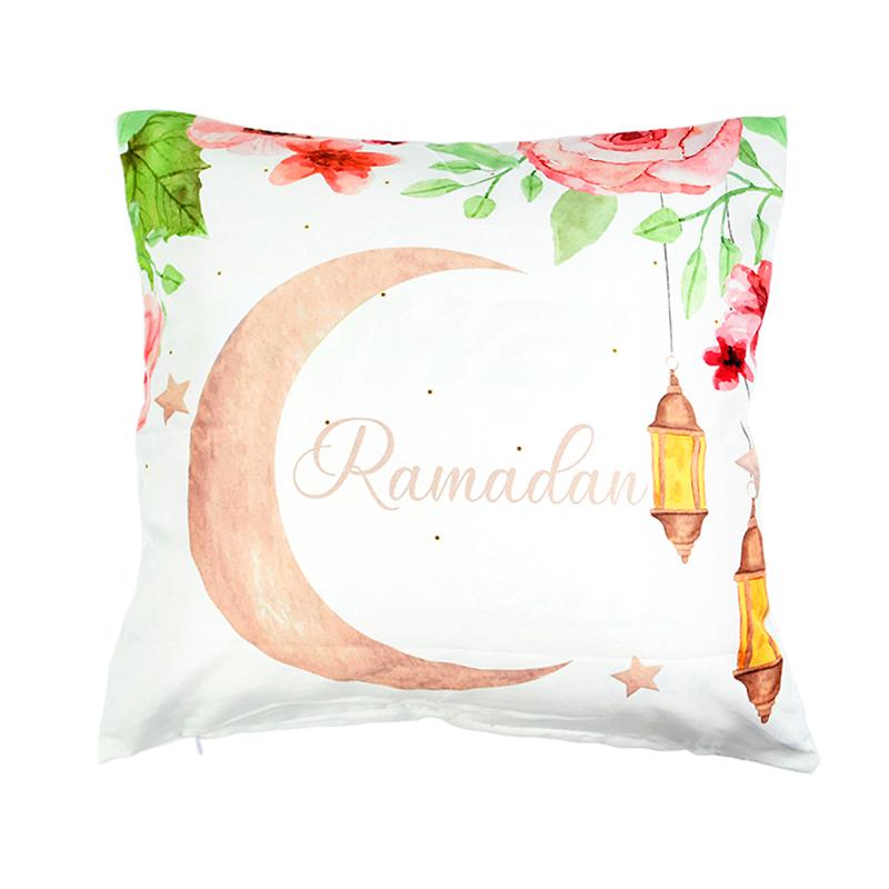 Home Decor Ramadan-themed Moon & Lantern Printed Pillowcases Pattern Cushion Cover Suitable for Sofa Bedroom Car Pillow Cover