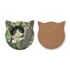 1/6Pcs Cartoon Cat Themed Ceramic Drink Coasters Water Absorbent Fantasy Atmosphere Coasters Home Kitchen Decor