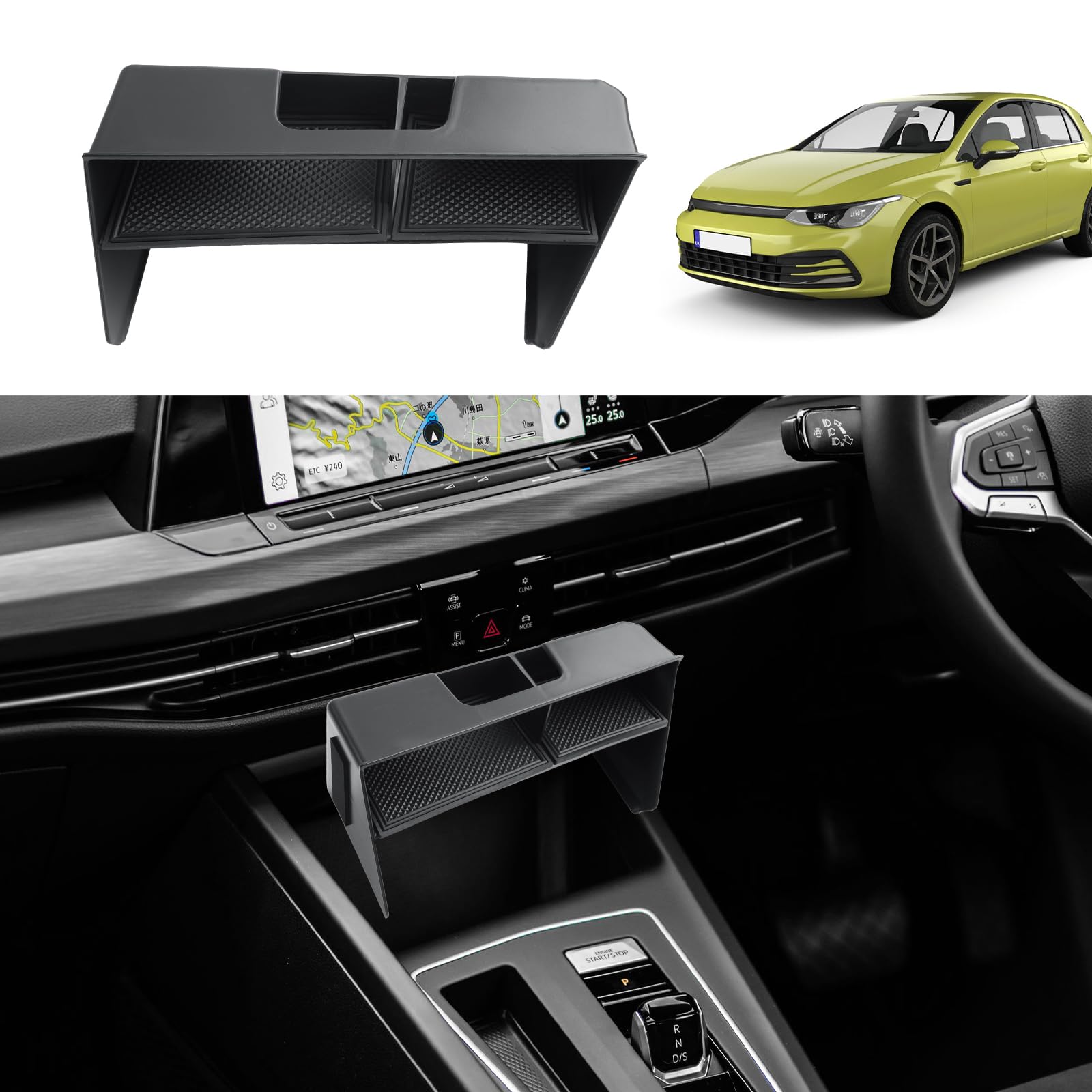 

ECOZEN Console Box for Volkswagen Golf 8 Golf 8 Console Small Item Storage Center Storage ABS VW Golf 8 Interior Parts MK8, Tray, Box, Console,