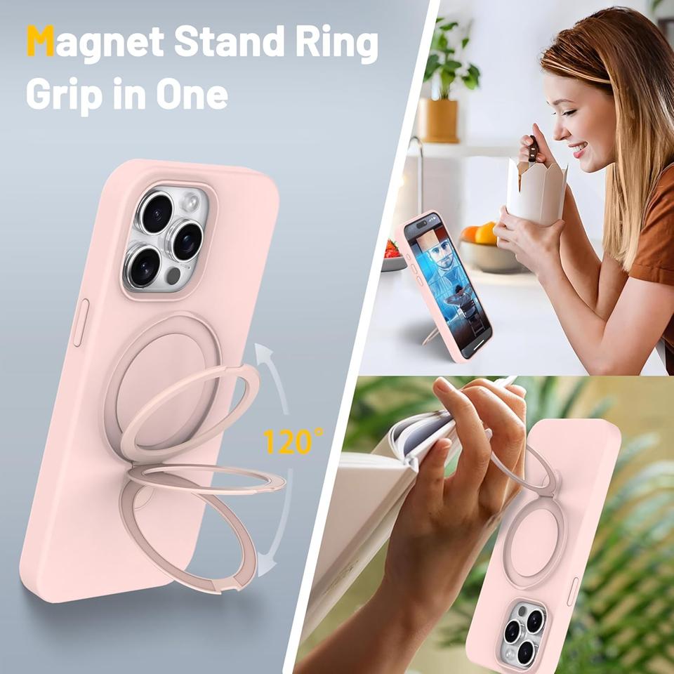 Liduid Silikon Magnetständer Handyhülle Für iPhone 15 14 16 Plus 11 12 13 16 Pro Max Magsafe Ladeschutz Weiche Hülle