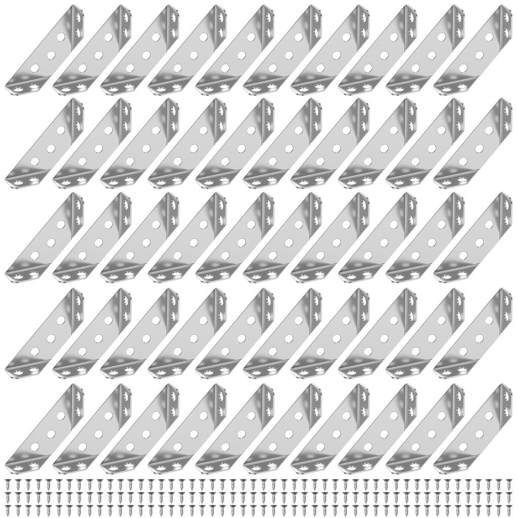 20/50 Buc Conector de Colț Mobilier Oțel Inoxidabil Suport de Colț Suport de Colț Triunghiular Universal cu Șurub Colțare