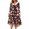 Christmas Party Printed Dresses For Women Vintage Christmas Midi Dress Casual Dresses Cocktail Dress Party Festive Dresses