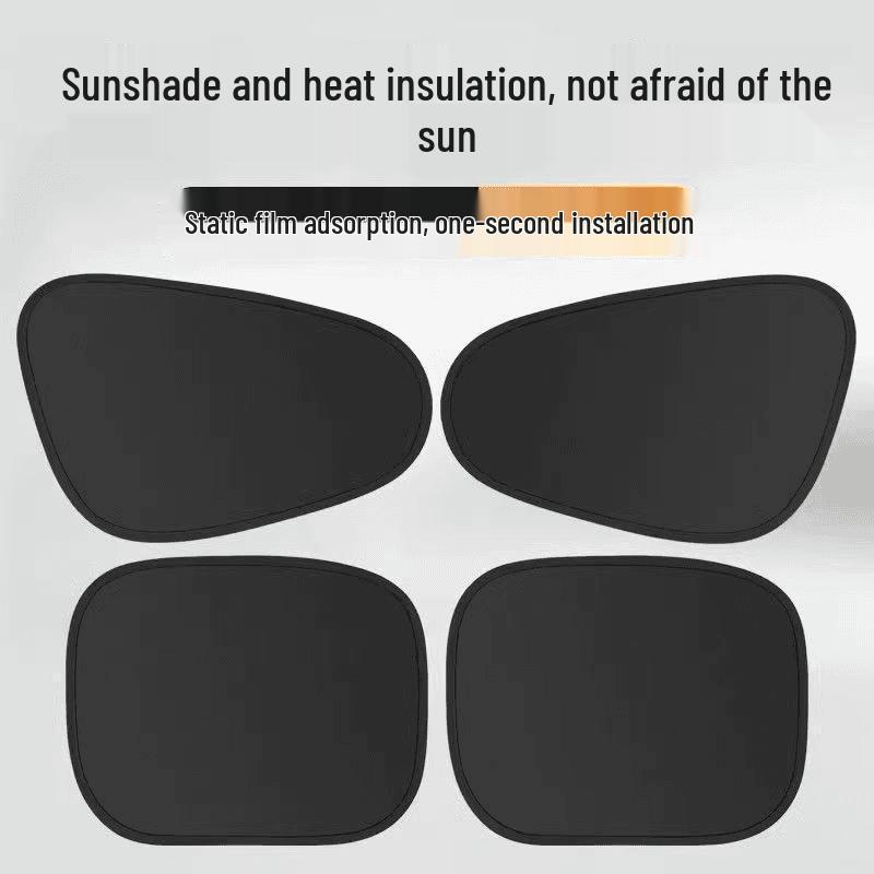 Electrostatic Adhesion Car Sunshade - Glass Heat Insulation Blackout Curtain for Sun Protection