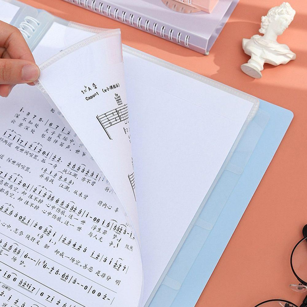 Flexible Music Score Folder 20Pages Music Clip Folder High-quality Stave Storage Holder