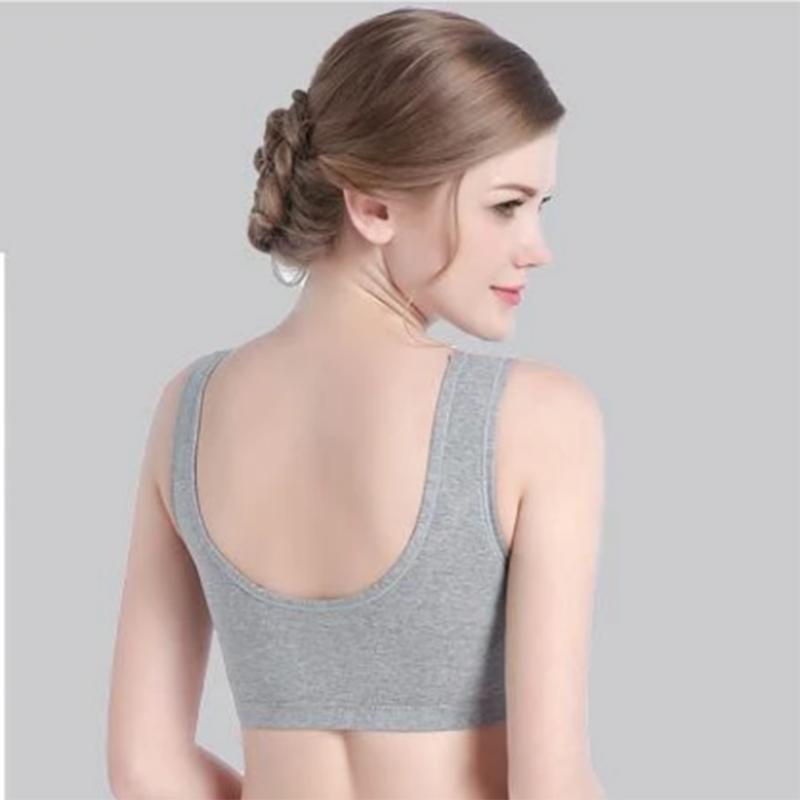 Damen-BH aus reiner Baumwolle, bügellos, dünn, geraffter Westen-Stil, Sportunterwäsche, nahtloser Schlaf-BH aus Baumwolle, Spitze, gepolstert, verstellbarer Büstenhalter