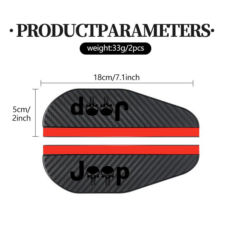 For Jeep 2pcs Car Rearview Carbon Fiber Mirror Rain Eyebrow Rainproof Compass Renegade Cherokee Wrangler JK Patriot Liberty AJW1