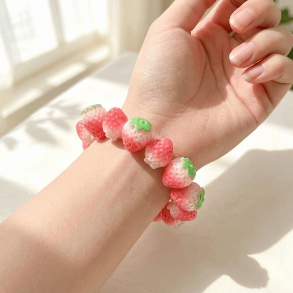 Elastic Fruit Hand Chain Colorful Stackable Bracelet Fashion 3D Resin Bead Bracelet  Party