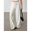 Womens Striped Wide Leg Pants Loose Casual Drawstring Elastic Waist Contrast Color Multicolor