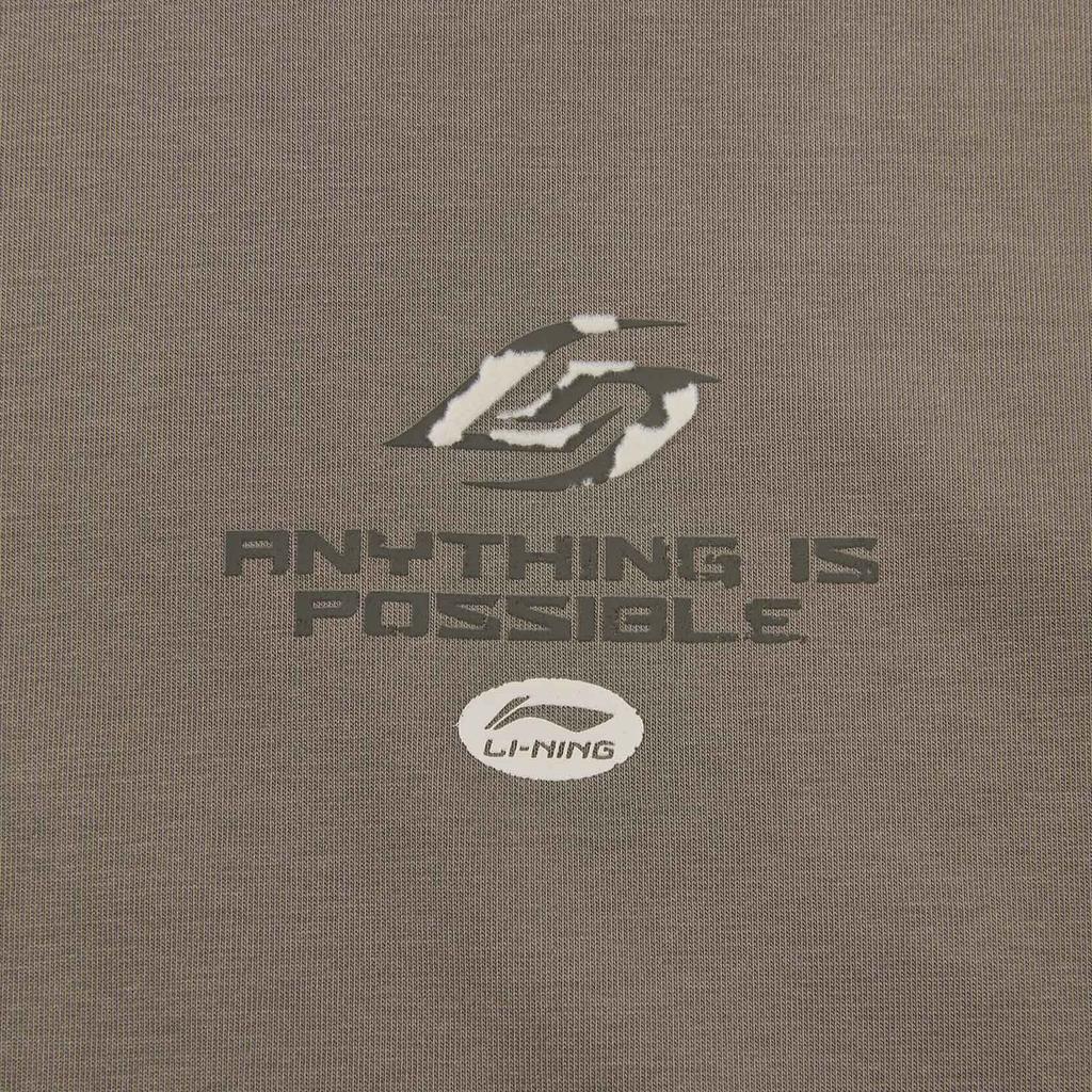 Li Ning Sports Lifestyle Series Letter Round Neck Loose Fit Breathable Short Sleeve T-Shirt Unisex Tops ATSW257-8