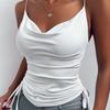 New Summer Models, Pure Deep V-neck Suspenders for Women, Tight Drawstring Casual Small Vest for Women