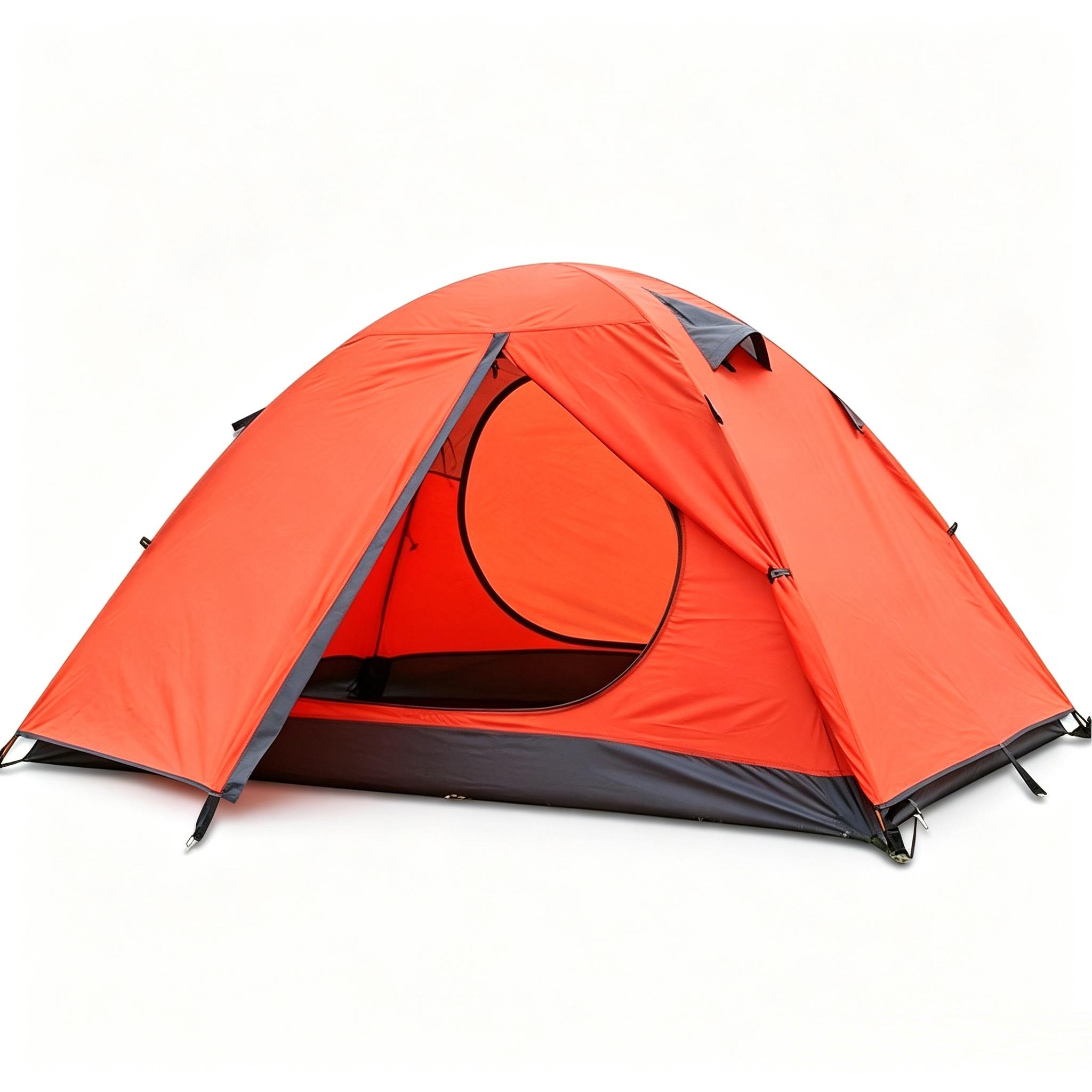 Camping Double-wall Waterproof Taped Zipper Flap Tent Aluminum Poles 190T Polyester Good Quality Big Activity Space 210x140x110CM