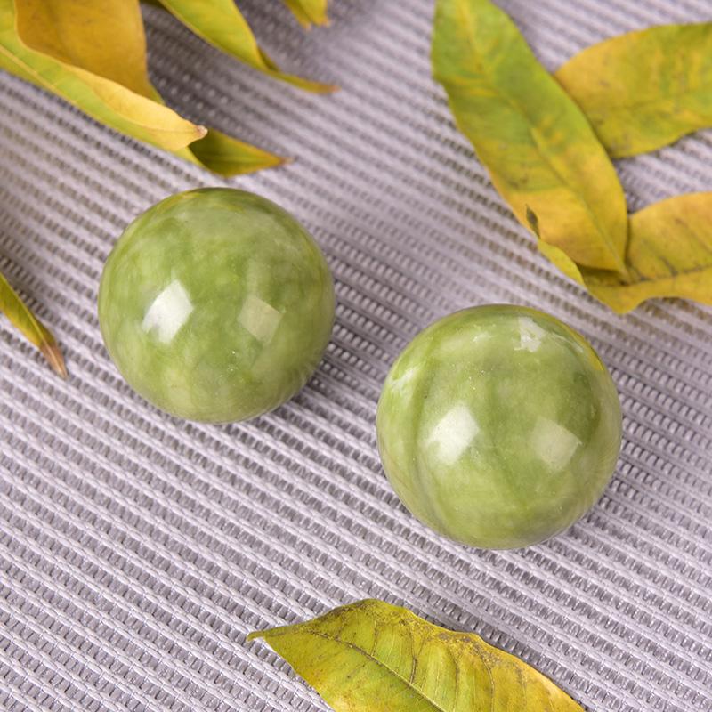 2Pcs Stress Hand Wrist Natural Jade Ball Health Therapy Hand Massage Ball