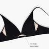 Sexy triangle cup underwear women's small breasts without steel rings, comfortable and breathable thin shoulder straps, deep V mesh black bra set