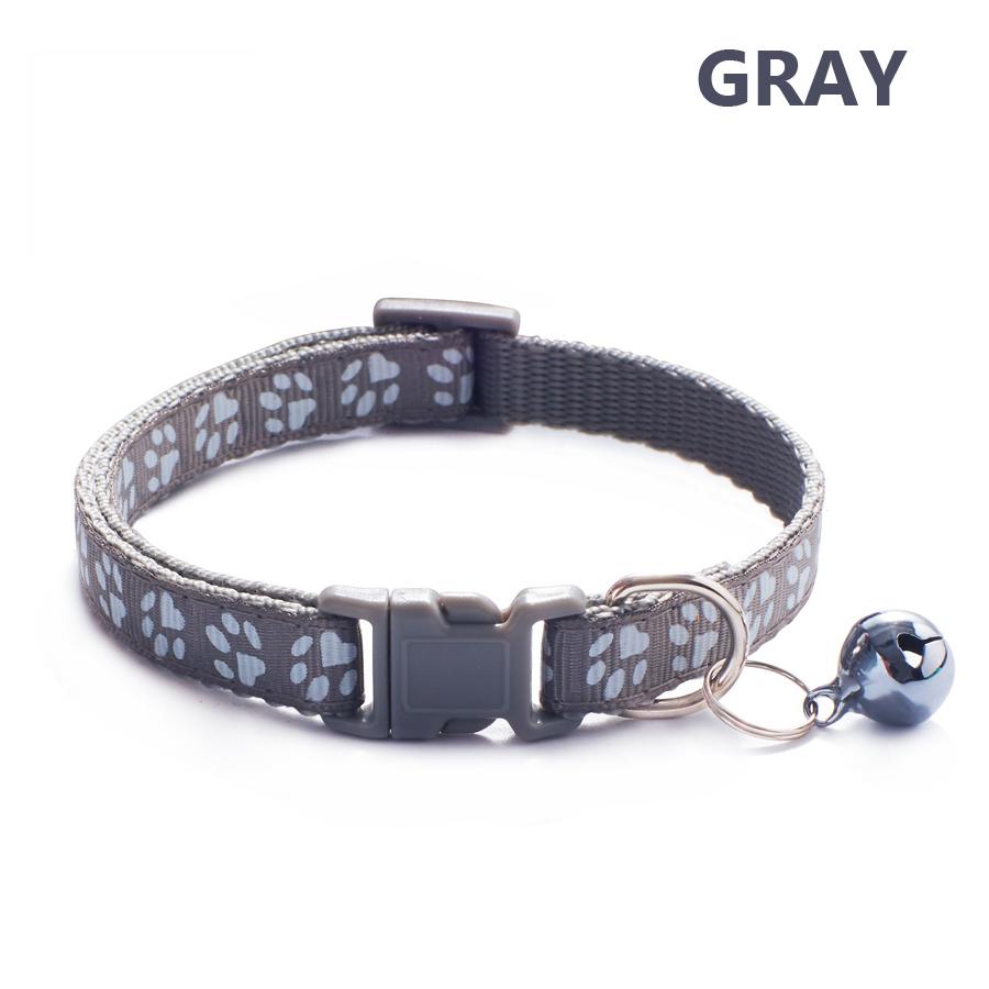 1/5Pcs Adjustable Footprint Pet Collar with Bell, Cute Soft Neck Collar for Puppy Small Dog Kitten Cat Daily Wear