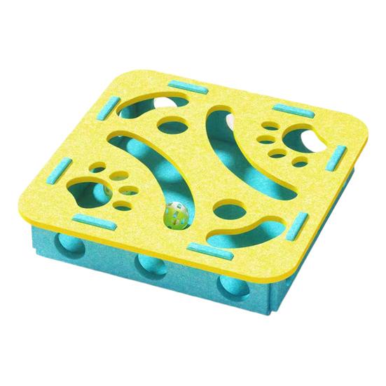 Cat Scratch Maze Toy Interactive Felt Maze Nail File Self-Play Maze Box with 3