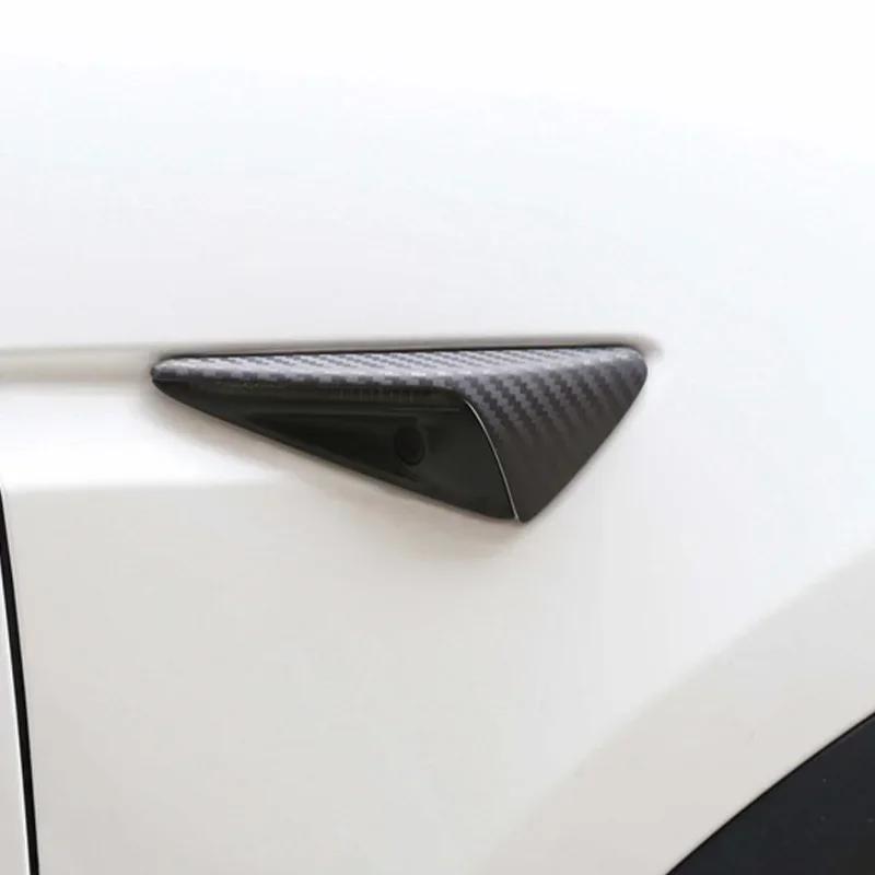For Tesla Model 3 Y X S Side Camera Protection Cover Carbon Fiber Fender Trim Cover Car Modification Accessories Tesla 2017-2025