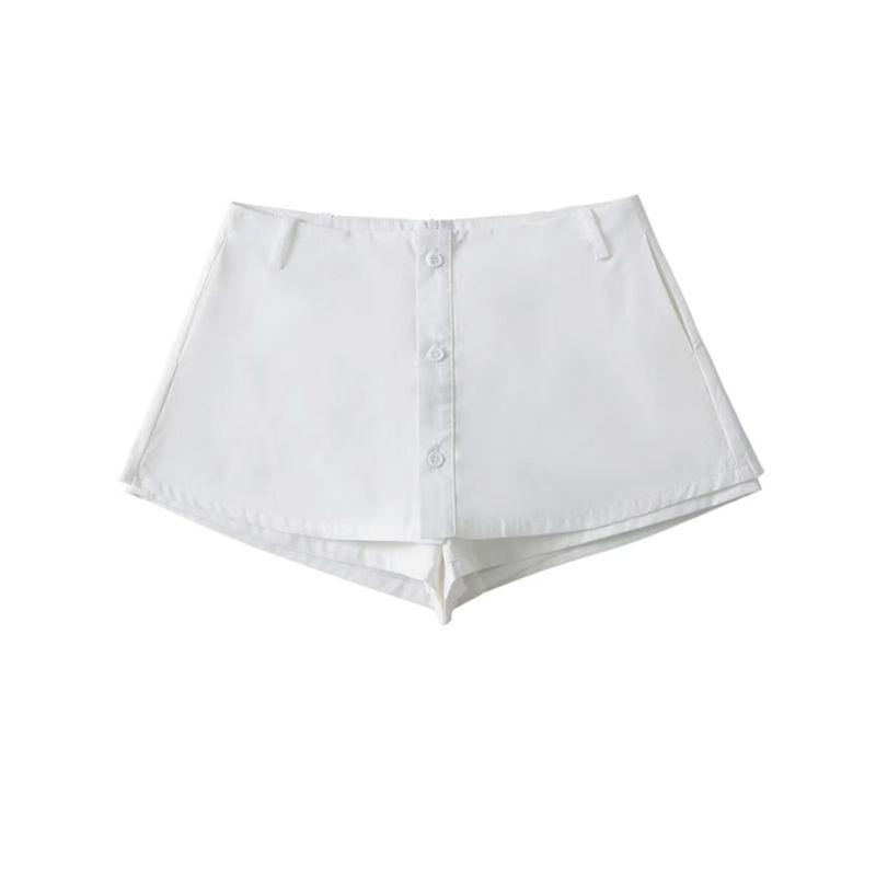 Za2024 Summer New Product Women's Clothes Fashion Style Refined Stylish and Versatile Solid Color Low Waist Slimming A- line Skirt Culottes