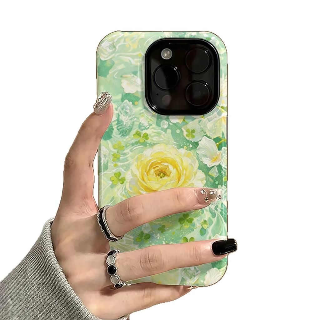 Film 2-in-1 oil painting lotus for iphone17promax Apple 15PRO/16 mobile phone case