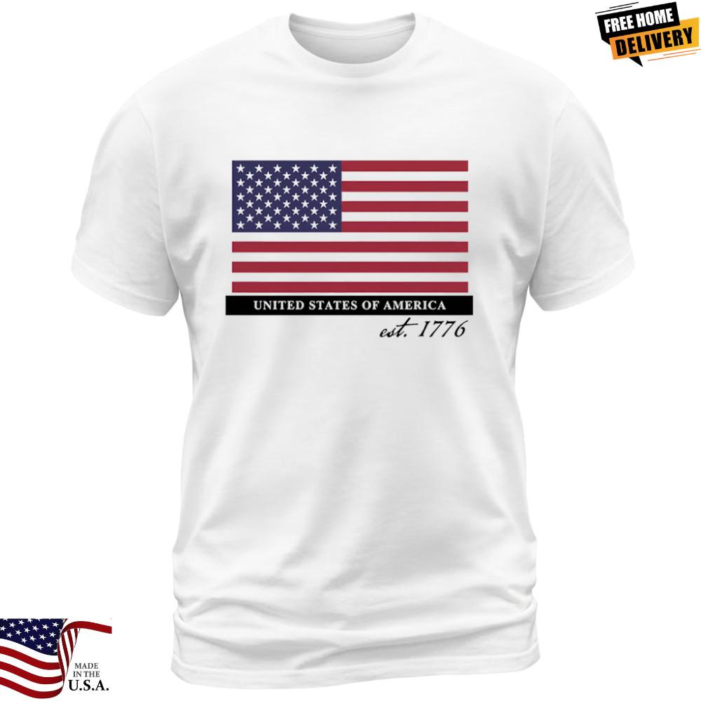 USA 1776 TShirt Unisex Patriotic 4th of July American Flag Red White Blue XXL