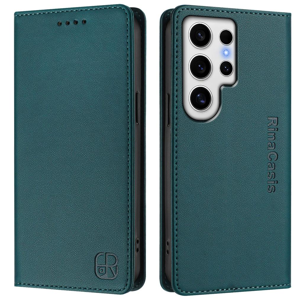 For Samsung Galaxy S24 Ultra Leather Case RINACASIS RC01 Phone Cover with RFID Blocking Wallet Stand