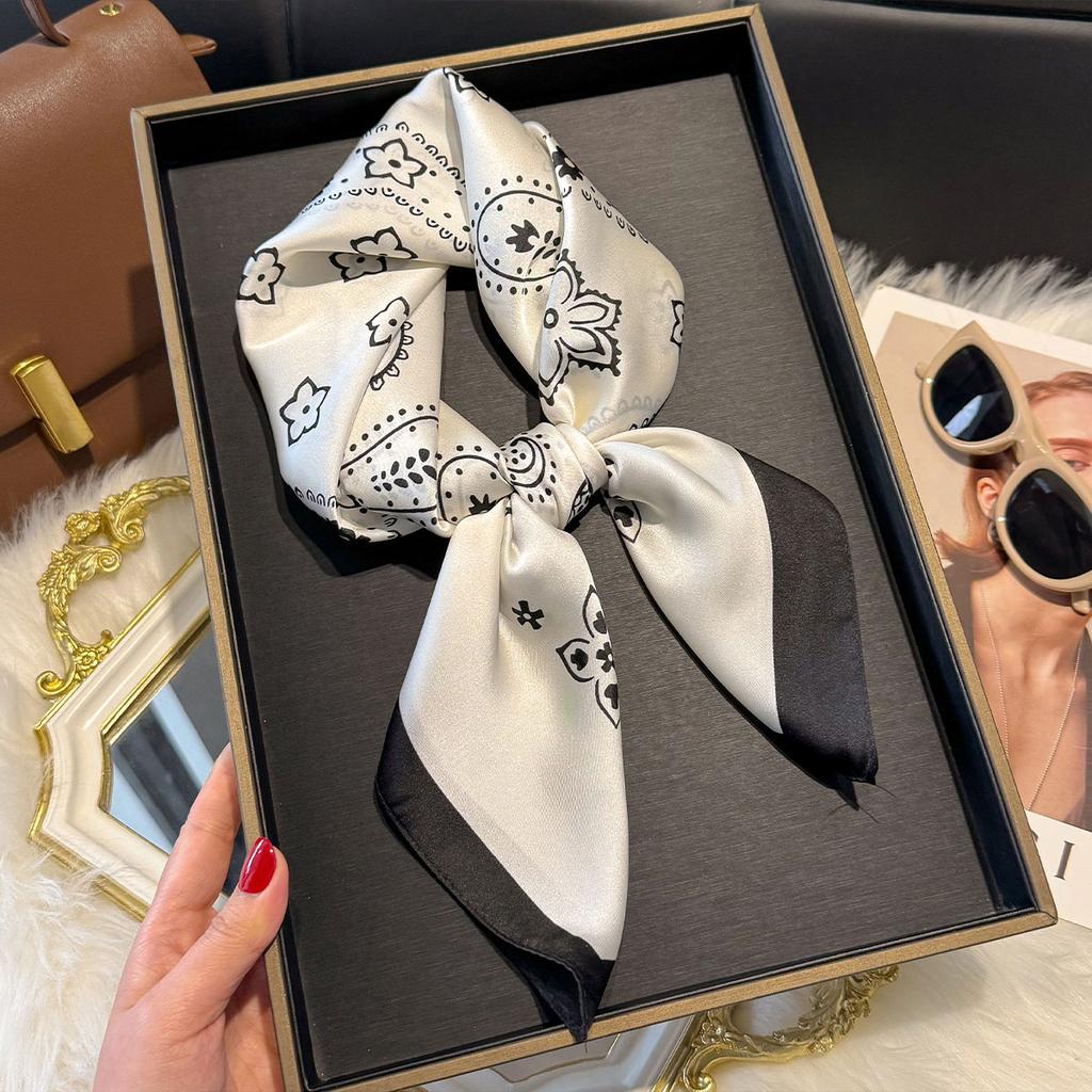 Eșarfă Pătrată din Mătase Paisley NOUĂ Femei Șal Satinat Wrap Hijab Bandă de Păr de Mână de Lux Batic de Cap 70*70cm Eșarfă Bandană