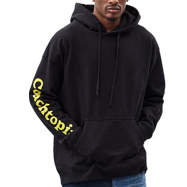 Coach Letter Print Hooded Long Sleeve Sweatshirt Unisex Sweatshirt Black CL507-BLC