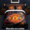 Manchester United Diseño Juego de Cama Ropa de Cama 1 Funda Nórdica + 2 Fundas de Almohada Suave Transpirable Ropa de Cama para el Hogar