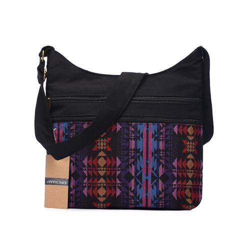 

Annmouler Women Cotton Fabric Shoulder Bag Gypsy Bohemian Hobo Bag Chic Hippie Aztec Folk Tribal Woven Crossbody Messenger Bag (20cm Max Length 30cm)