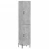 VidaXL Buffet haut Gris béton 34,5x34x180 cm Bois d'ingénierie 3199117