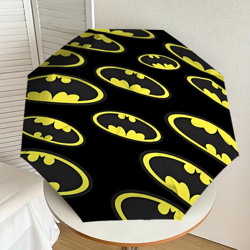 1pz Ombrello logo Batman-8 stecche rinforzate, Apertura automatica, Leggero e resistente, Grazioso accessorio alla moda per esterni, D2659