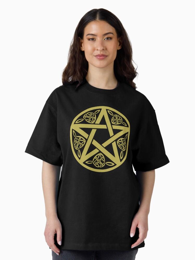 Pentangle Wicca Pentagram Witch Druid Pagan Wiccan Witchcraft Magic Symbol Oversized T-Shirt