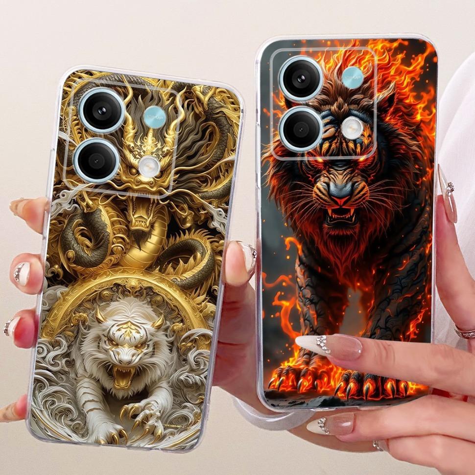 For Xiaomi Redmi Note 13 4G Casing Cool Tiger Horse Soft Silicone TPU Phone Case For Redmi Note 13 Note13 4G 5G Back Cover