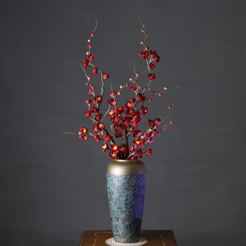 Single Artificial Plum Blossom Branch: Elegant Silk Flower for Indoor Vase Decoration