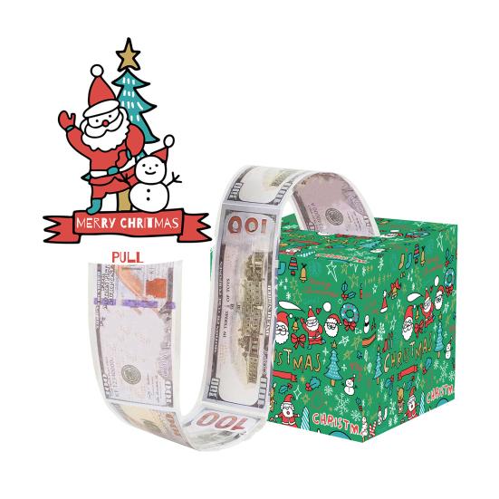 Christmas Money Box Pull-out Cash Gift Box DIY Holiday Money Gift Box with Transparent Bags Christmas Money Holder Pull Box for Kids Adults