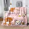 Cartoon Rilakkuma Anime Mädchen Überwurfdecke für Baby Wandern Picknick Bett Superweich Niedlich kawaii Flanelldecke Geburtstagsgeschenk
