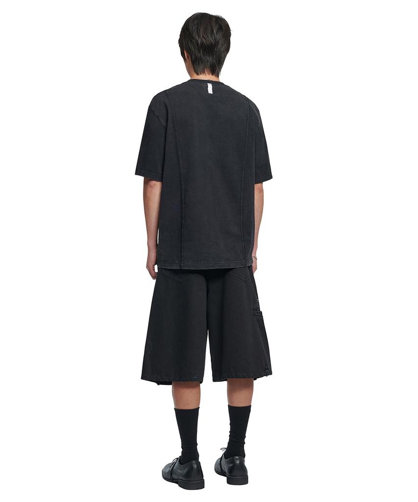 Nomaenyueol Dual Slash Emblem T-Shirt - Washed Black