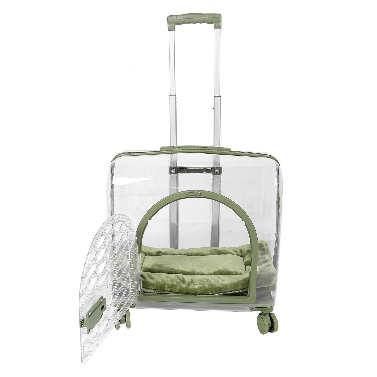 

Прозрачный выдвижной стержень для переноски домашних животных, дышащий, переносной чехол на колесиках для кошек с бесшумным колесом для