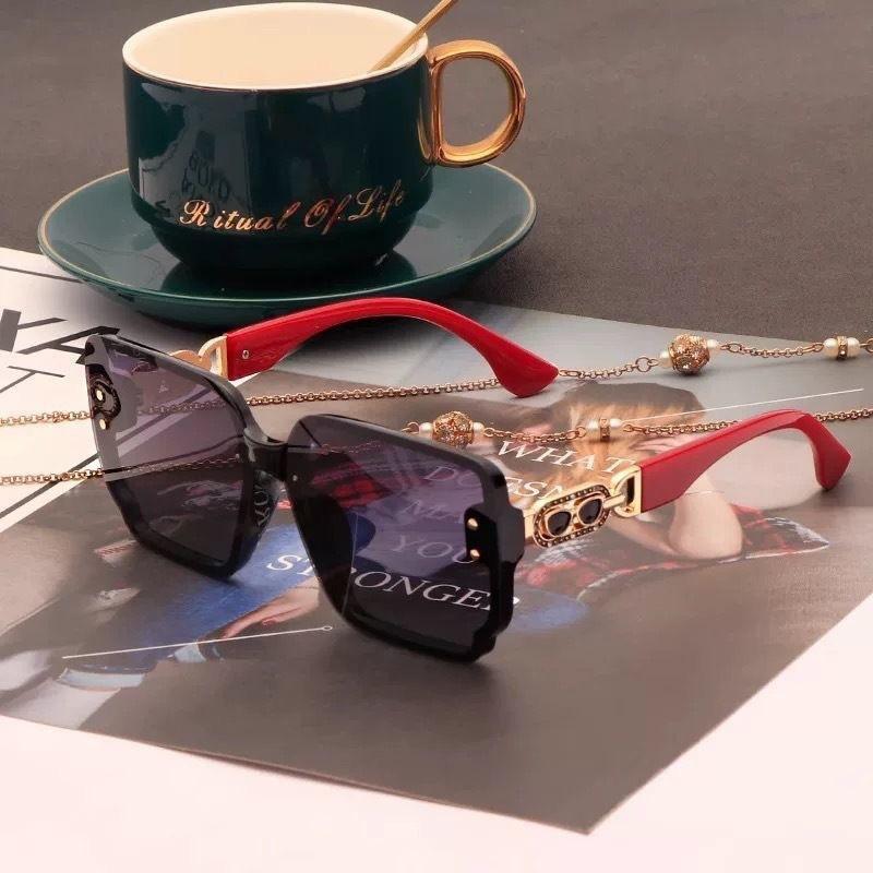 European and American Style Oversized Sunglasses for Women, High-end and Stylish Sun Protection Glasses