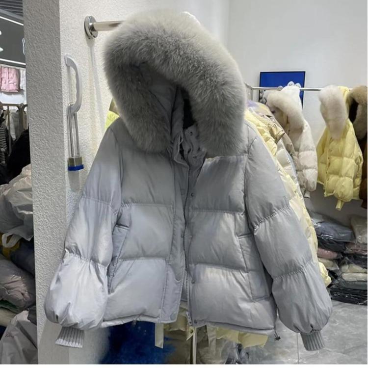 Winter Women Oversize Down Jacket Faux Fur Hooded Parka Thick Padded Coat Korean Old Money Style Warm Outwear Overcoat